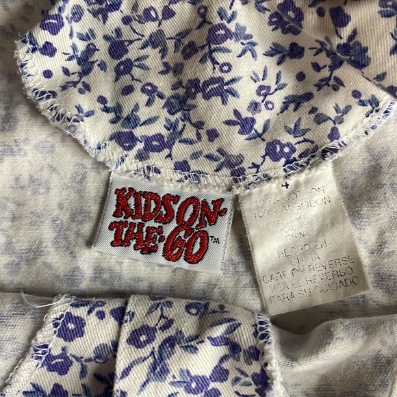 “Kids on the go” 4t floral white/blue romper - Picture 2 of 5
